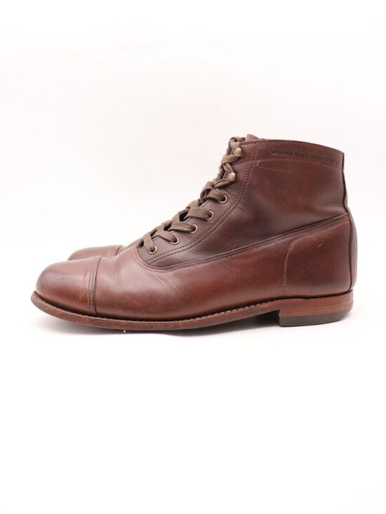 Wolverine 1000 Mile Boots Men\'s 10.5 D Brown Leather Combat Ankle Shoes USA main image 13